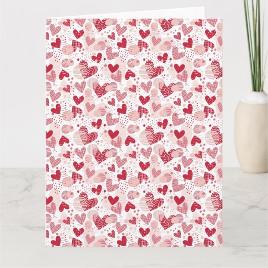 Carte Coeurs Abstraits motif emballage papier moyen cade (Devant)