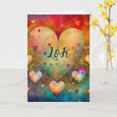 Carte Coeurs Abstraits Saint Valentin Peresonalized (Fleur jaune)