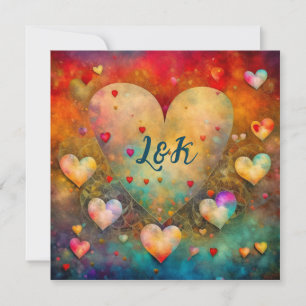 Carte Coeurs Abstraits Saint Valentin Peresonalized