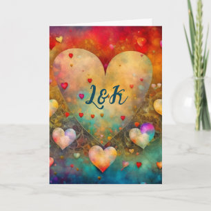 Carte Cœurs Abstraits Saint-Valentin Personnalisés
