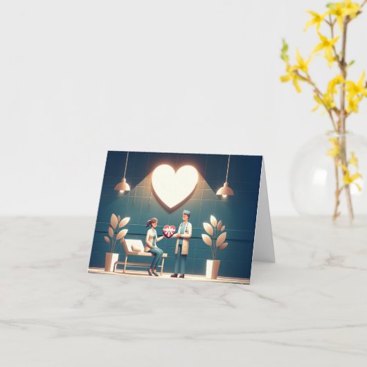 Carte Cœurs allumés (Fleur jaune)