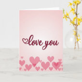 Carte Cœurs Amour Romantique Rose (Fleur jaune)