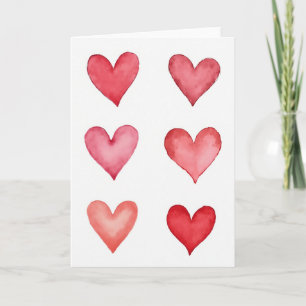 Carte Cœurs Aquarelle Douce