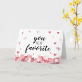 Carte Cœurs Aquarelle Vous êtes mon Saint-Valentin préfé (Fleur jaune)