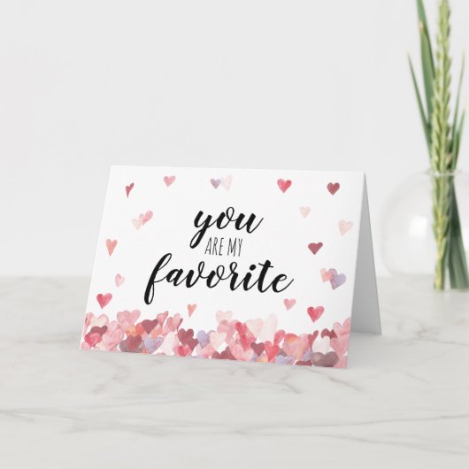 Carte Cœurs Aquarelle Vous êtes mon Saint-Valentin préfé (Devant)