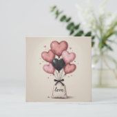 Carte Cœurs Ballons Saint-Valentin (Debout devant)