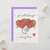 Carte Coeurs bloqués Personnalisé Jour de la Saint-Valen (Devant/Arrière en situation)