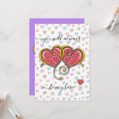 Carte Coeurs bloqués Personnalisé Jour de la Saint-Valen (Devant/Arrière en situation)