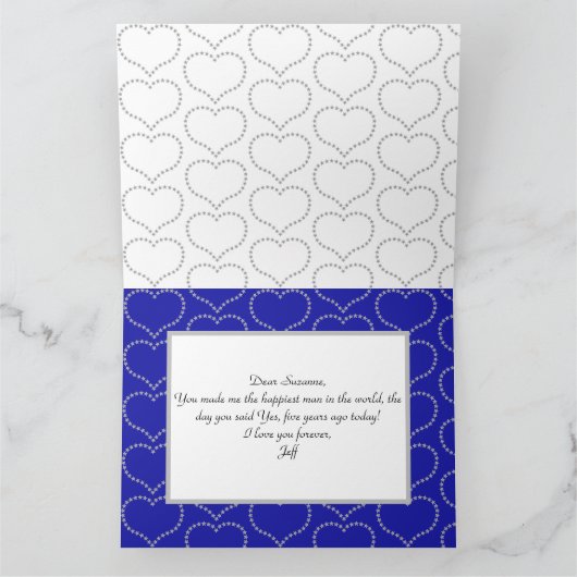 Carte Cœurs Bokeh personnalisés pour un anniversaire spé (Intérieur)