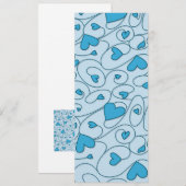 Carte Coeurs bouclés bleus (Devant / Derrière)