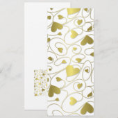 Carte Coeurs bouclés en or (Devant / Derrière)