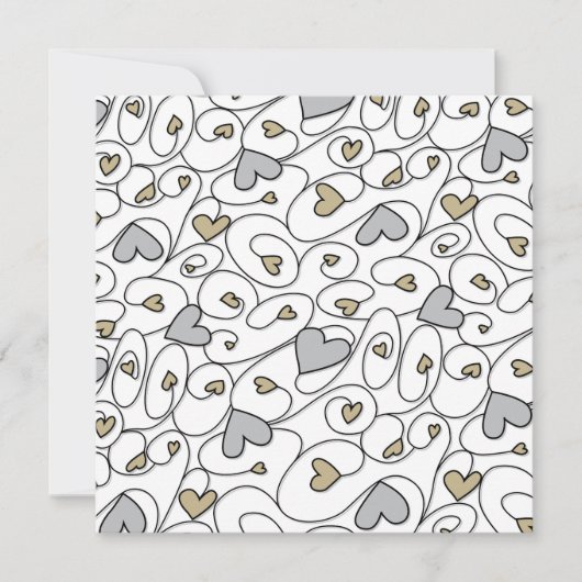 Carte Coeurs bouclés or et argent (Devant)