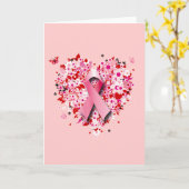 CARTE COEURS, BOUTEILLES ET RIBBON ROSE (Fleur jaune)