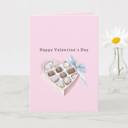 Carte Cœurs Bruns Chocolat Fraise Rose (Petite plante)