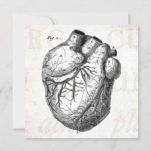 Carte Coeurs cardiaques rétro Cardiac des années 1800 vi