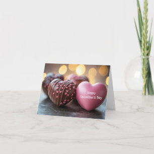 Carte Coeurs colorés au chocolat Salutation de Valentine