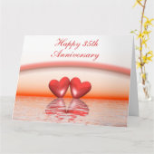 Carte Coeurs coralliens du 35e anniversaire (Fleur jaune)