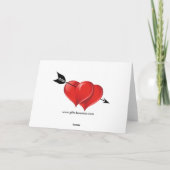 Carte Cœurs d'amour avec flèche pour anniversaire de mar (Dos)