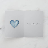 Carte Cœurs d'amour en denim de jean bleu (Intérieur)