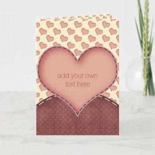 Carte Cœurs d'amour roses Art folklorique personnalisé