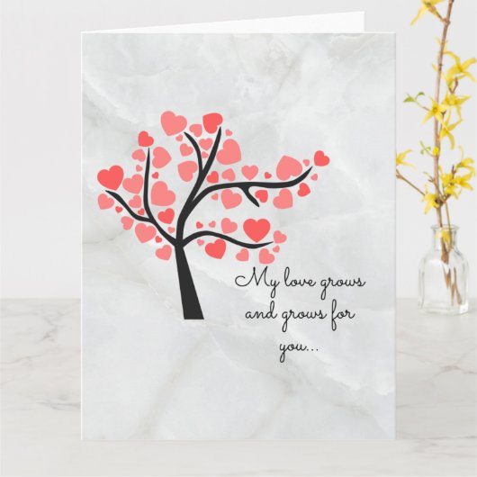 CARTE CŒURS DANS UN ARBRE (Fleur jaune)