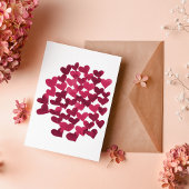 Carte Coeurs d'aquarelle en viva magenta Saint Valentin