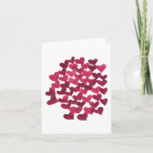 Carte Coeurs d'aquarelle en viva magenta Saint Valentin (Devant)