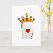 Carte Coeurs d'As avec Reine Couronne (Fleur jaune)