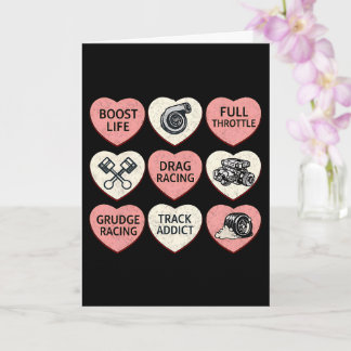 Carte Cœurs de bonbons de dragster pour la Saint-Valenti