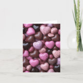 Carte Coeurs de bonbons roses Salutation de Saint Valent (Devant)