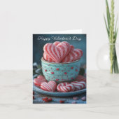 Carte Coeurs de bonbons rouges et blancs Salutation de S (Devant)