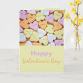 Carte Coeurs de bonbons vintages Valentine (Fleur jaune)