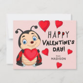 Carte Coeurs de bugs HEUREUSES SAINTES-VALENTIN Lady (Devant)
