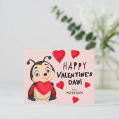 Carte Coeurs de bugs HEUREUSES SAINTES-VALENTIN Lady (Debout devant)