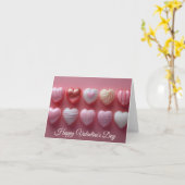 Carte Coeurs de chocolat rose Salutation de Saint-Valent (Fleur jaune)