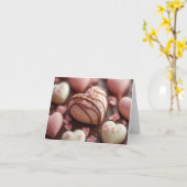 Carte Coeurs de chocolat rose Salutation de Saint-Valent (Fleur jaune)