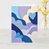 Carte Cœurs de ciel en couches (Fleur jaune)