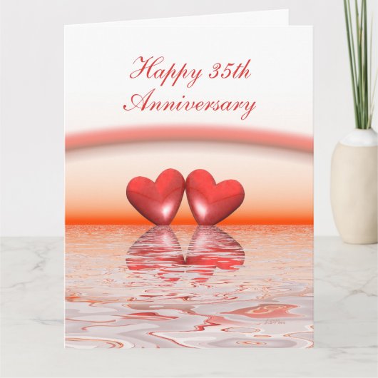 Carte Cœurs de corail pour 35e anniversaire (Devant)