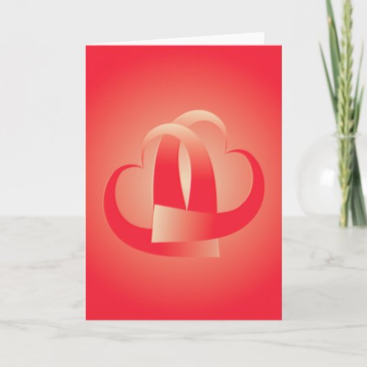 Carte cœurs de corail s'étreignant (Devant)