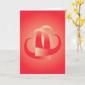 Carte cœurs de corail s'étreignant (Fleur jaune)