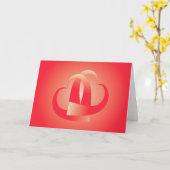 Carte cœurs de corail s'étreignant (Fleur jaune)