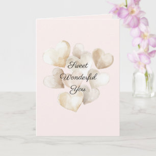 Carte Cœurs de crème rose Amour correspondant