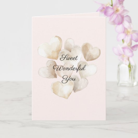 Carte Cœurs de crème rose Amour correspondant (Orchidée)