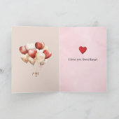Carte Cœurs de crème rouge blanc Saint-Valentin (Intérieur)