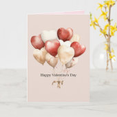 Carte Cœurs de crème rouge blanc Saint-Valentin (Fleur jaune)