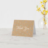 Carte Cœurs de Kraft Rustiques Bleus Merci d'Amour (Fleur jaune)