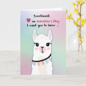 Carte Coeurs de la Saint-Valentin de Sweetheart Llamas (Fleur jaune)