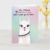 Carte Coeurs de la Saint-Valentin des lamas Belated (Fleur jaune)