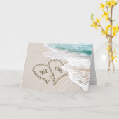 Carte Coeurs de mariage Ocean Beach (Fleur jaune)