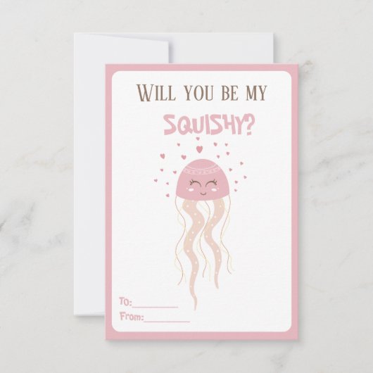 Carte Cœurs de méduses roses mignons pour la Saint-Valen (Devant)
